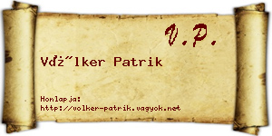 Völker Patrik névjegykártya